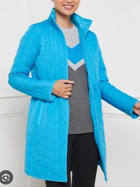 Talbots Blue Quilted Jacket Size XL